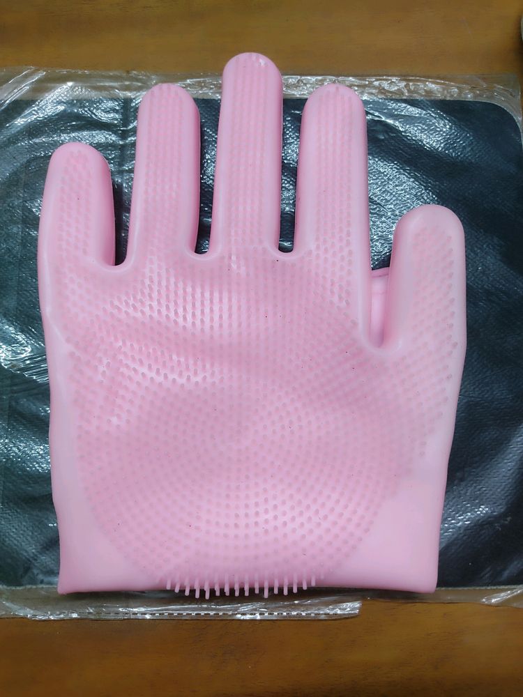 DISHWASHING GLOVES WITH SCRUBBER