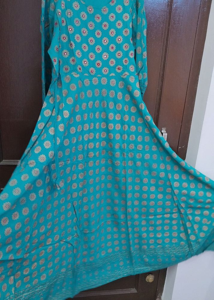 Sky-blue Gawn kurti