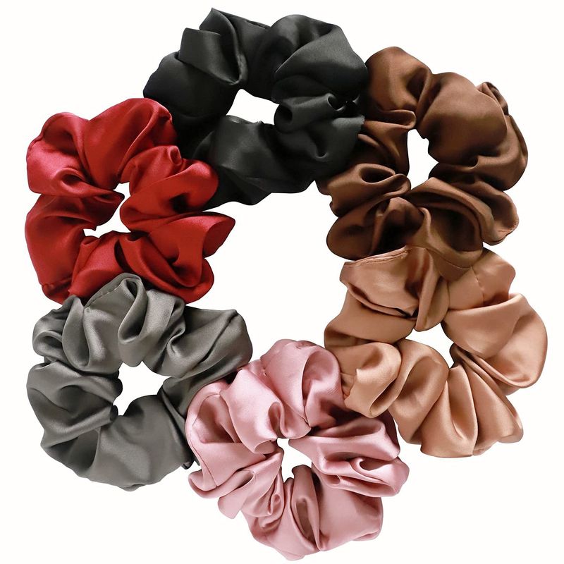 Hair Satin Scrunchies Pack of 12 Multicolor