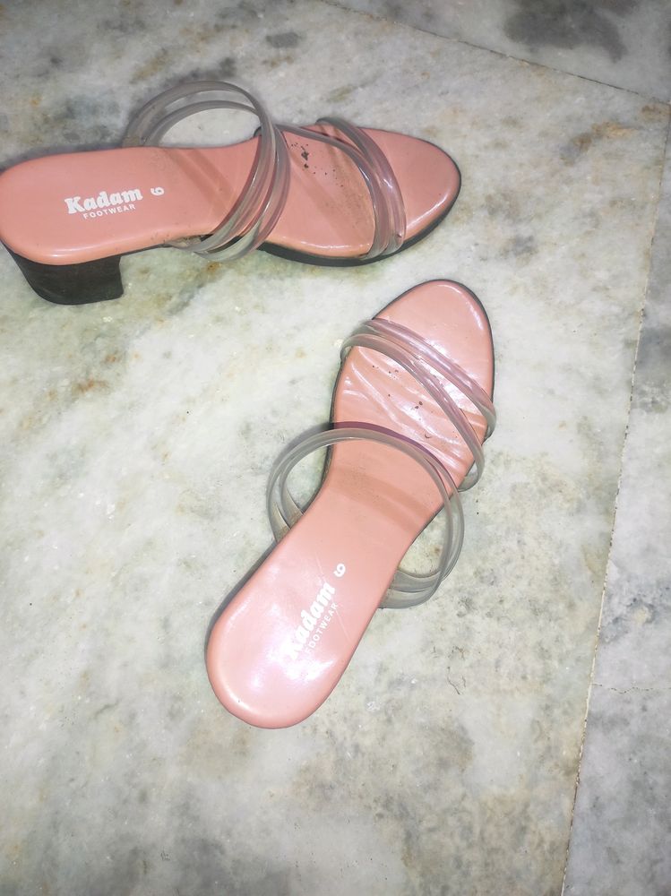 New Transparent Peach Heels