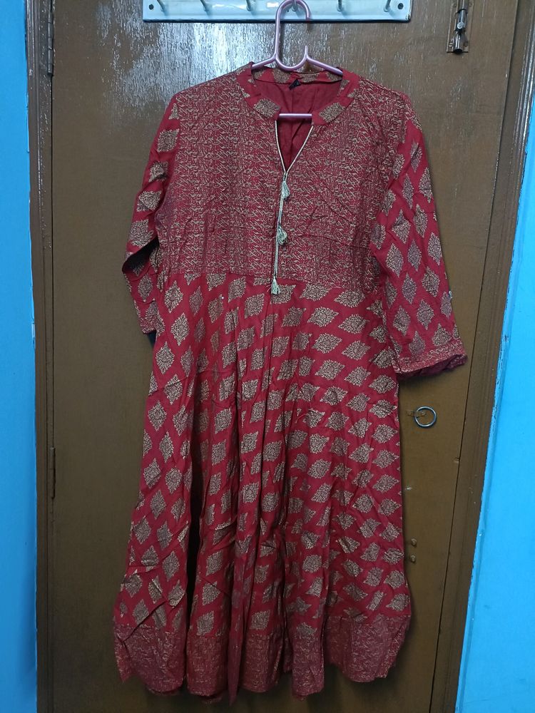 Price Drop: XL Red party wear anarkali kurta