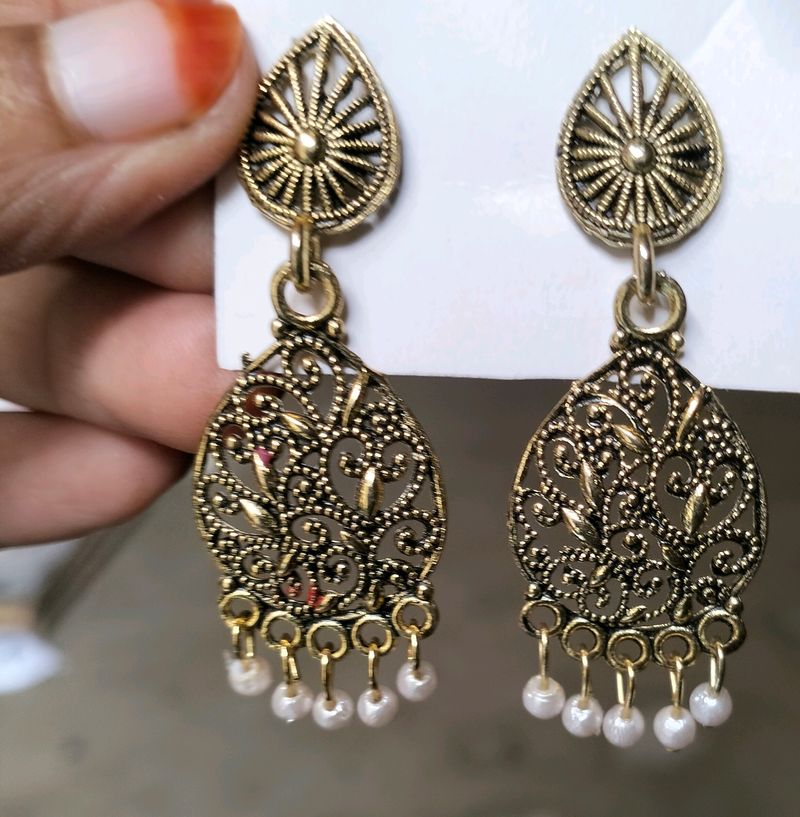 White Peacock Designer Earrings