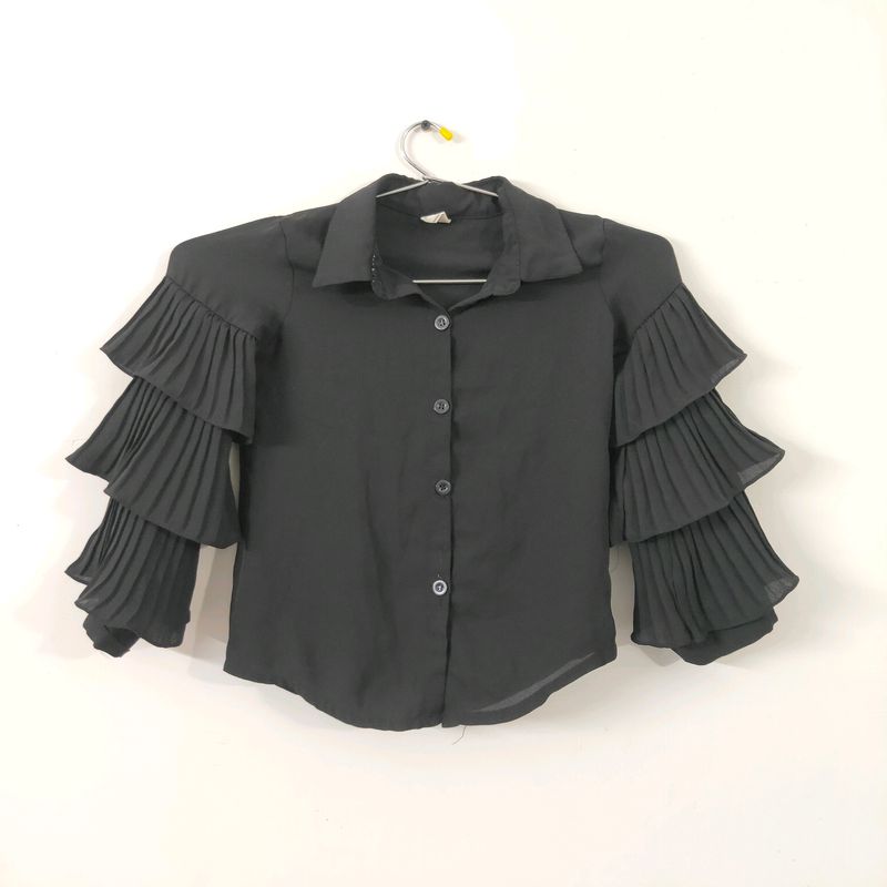 Korean imported black shirt top (girl's)