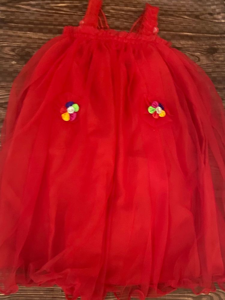 Red Butterfly Wings Frock (New But No Tag)