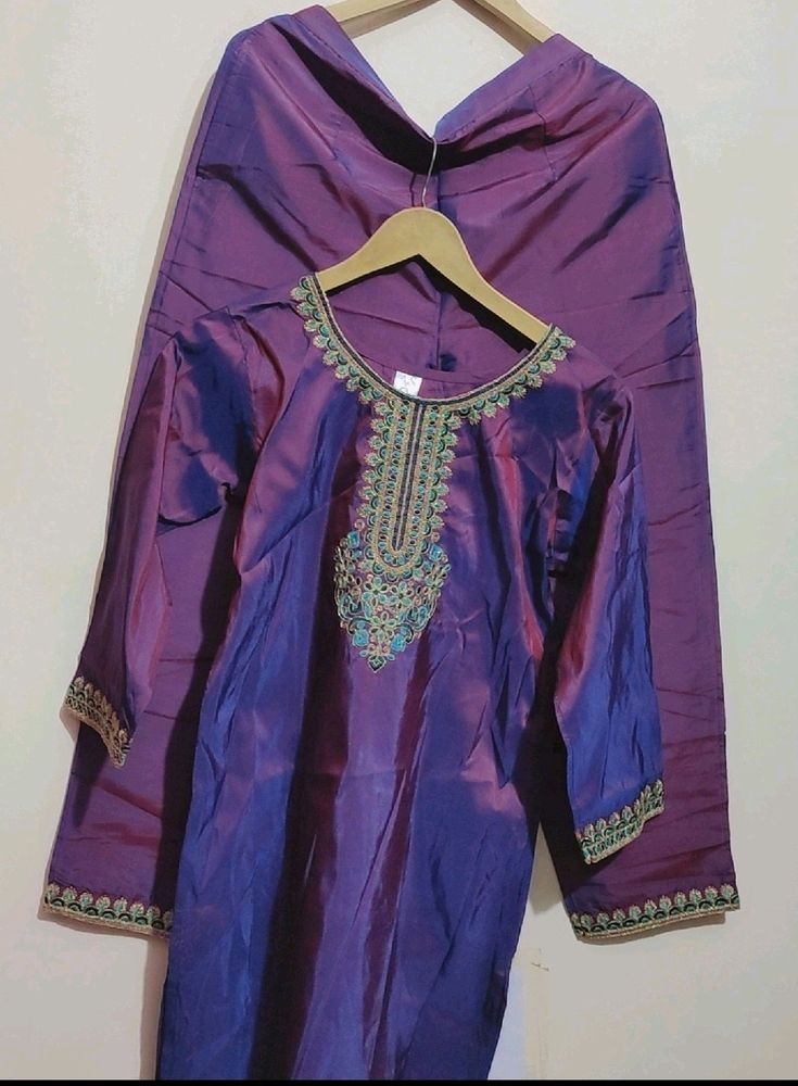 Purple🟣Kurta Plazo Pant Set For 34 Bust