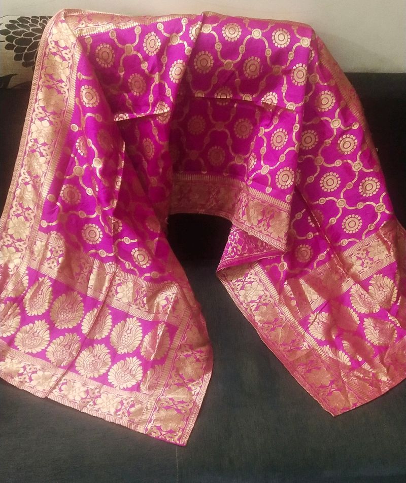 Pink Colour Silk Dupatta