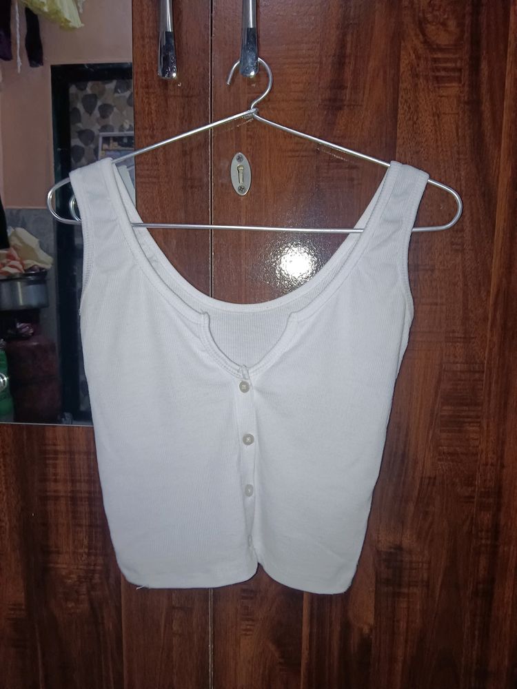 White Casual Tank Top