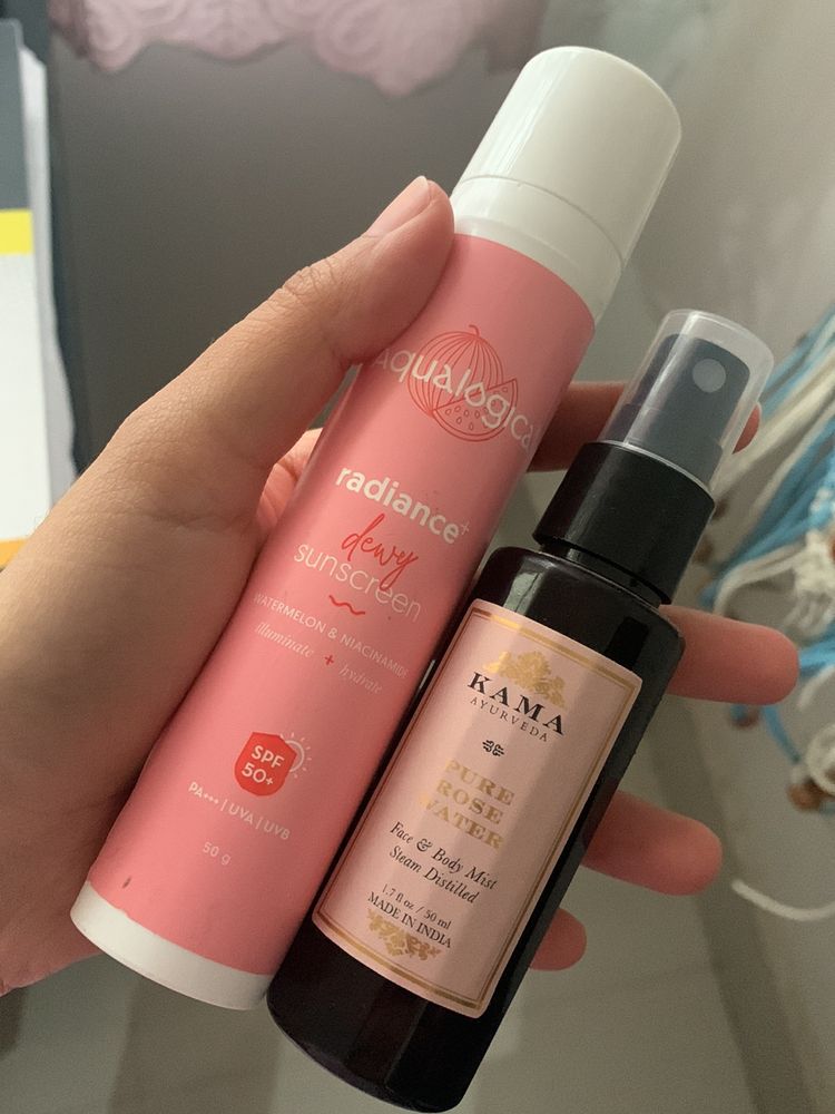 Kama Ayurveda Toner & Aqualogica Sunscreen