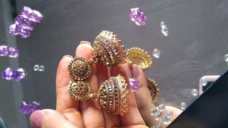 Golden Heavy Jhumka