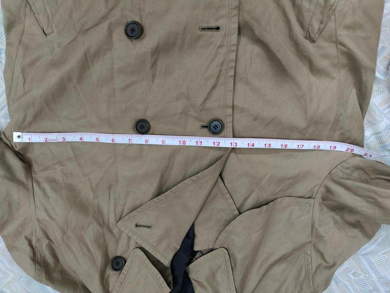 Imported Khaki Coat - One Button Broken