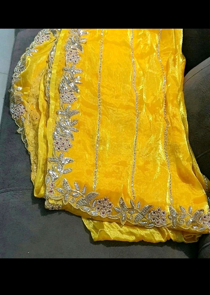 Beautiful bright yellow saree