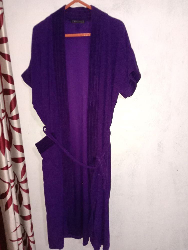 ELEVANTO Women Purple Bathrobe