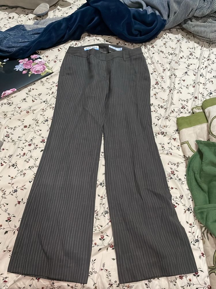 y2k grey pinstriped trousers