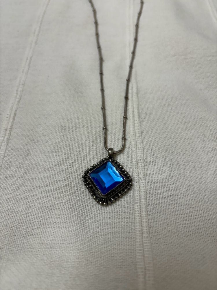 Blue Stone Pendant Necklace