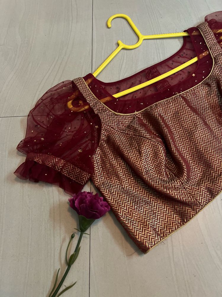 Maroon Designer/ Master Stiching Blouse