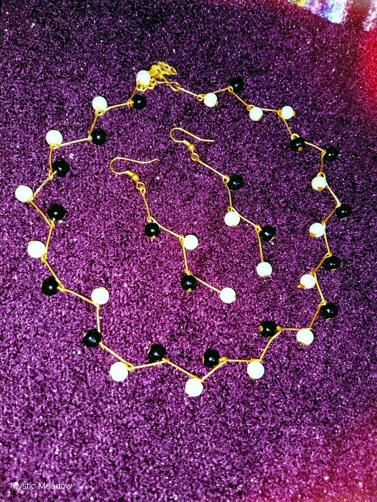 🎖️Dual Beaded(Black&White)Choker Set