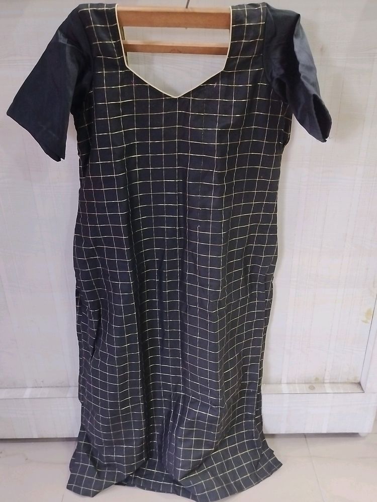 Black Check Kurti