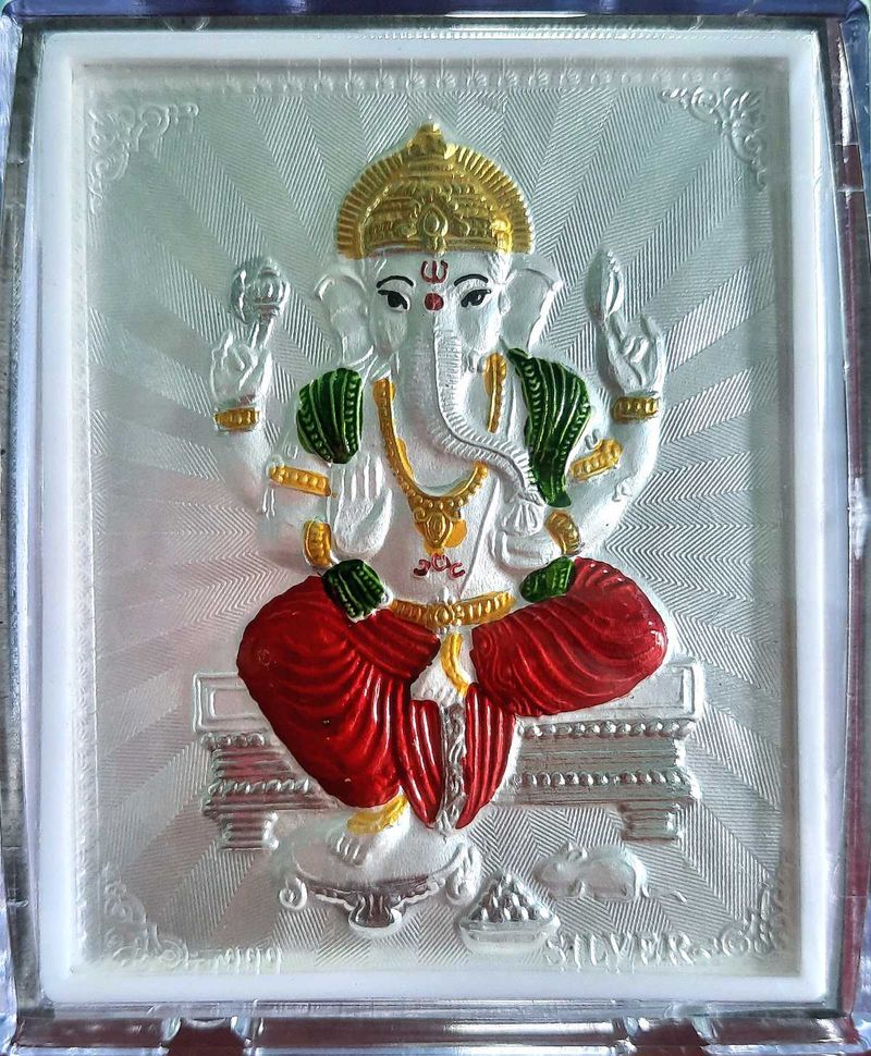 999 Pure Silver Diwali Special Ganeshji Frame