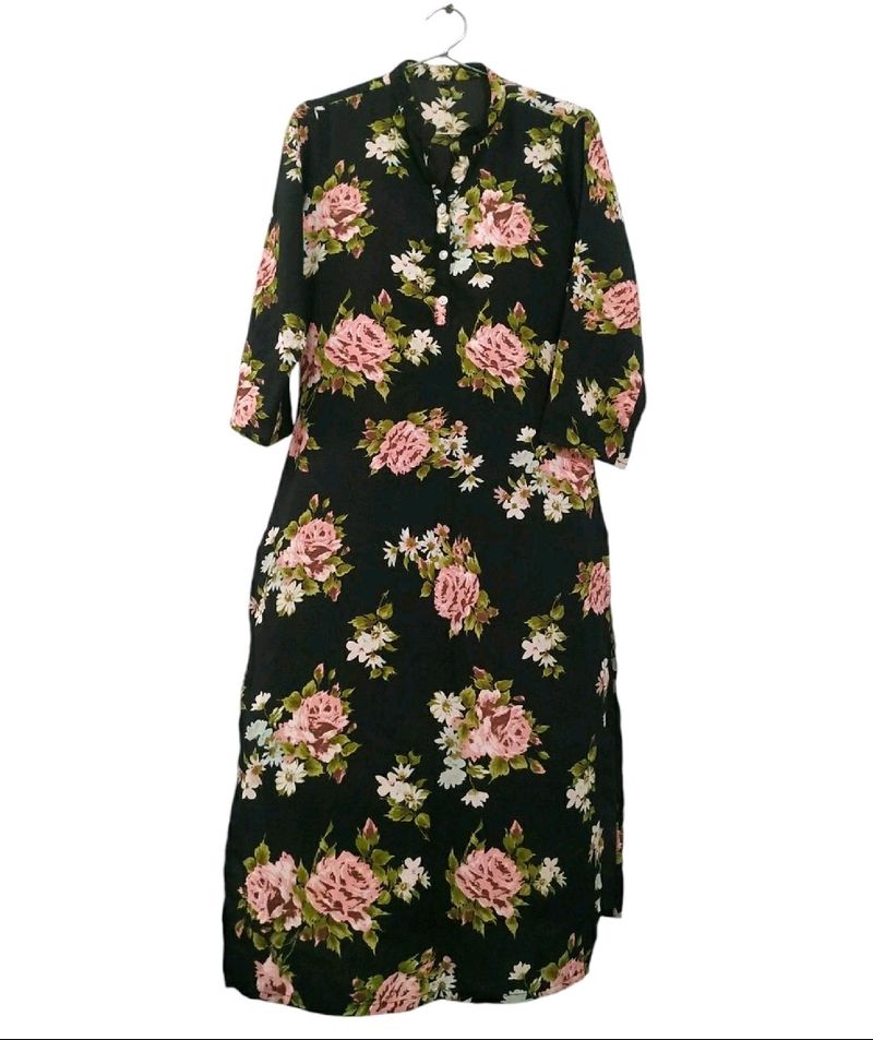 Black Floral Kurti