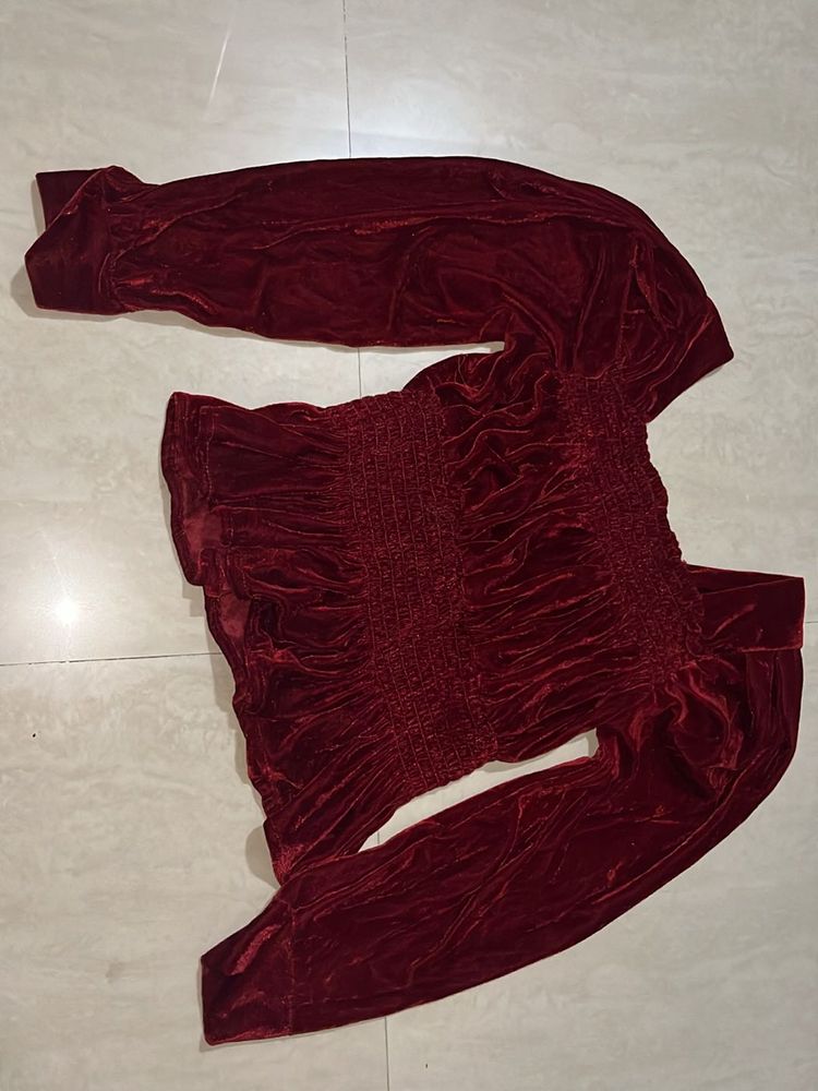 velvet Cute Crop Top