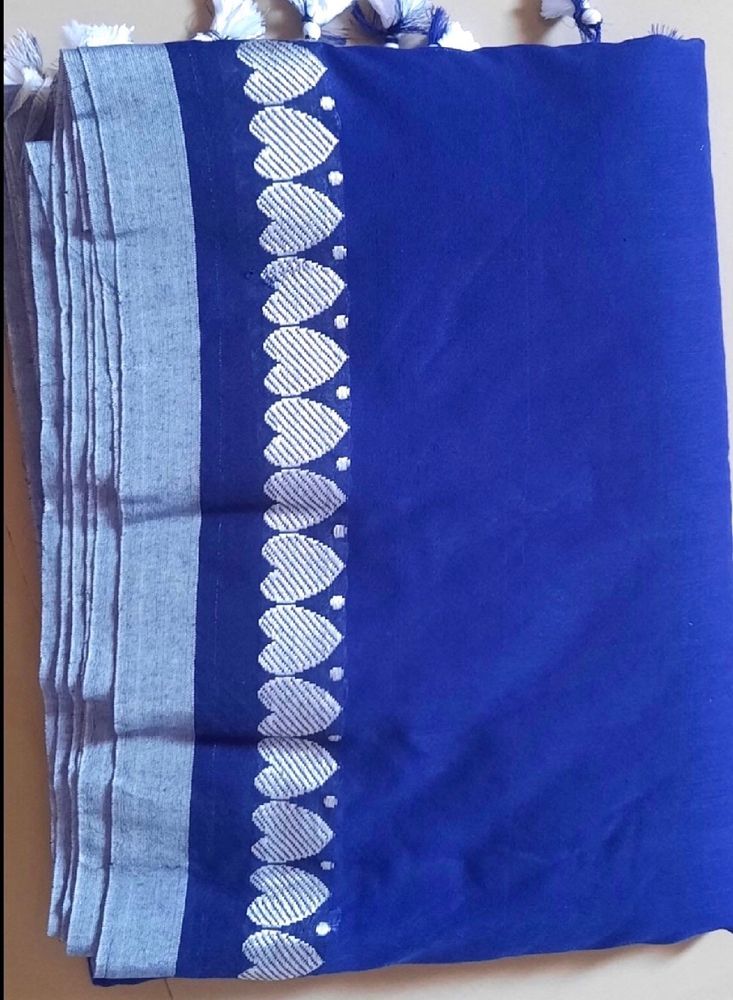 Pure Cotton Handloom Saree💙🩵