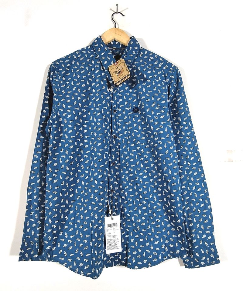 Blue Floral Print Shirt (Men's)