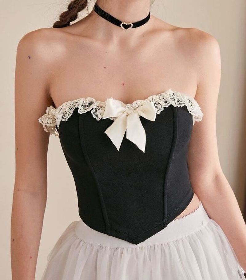 Black Corset Crop Top