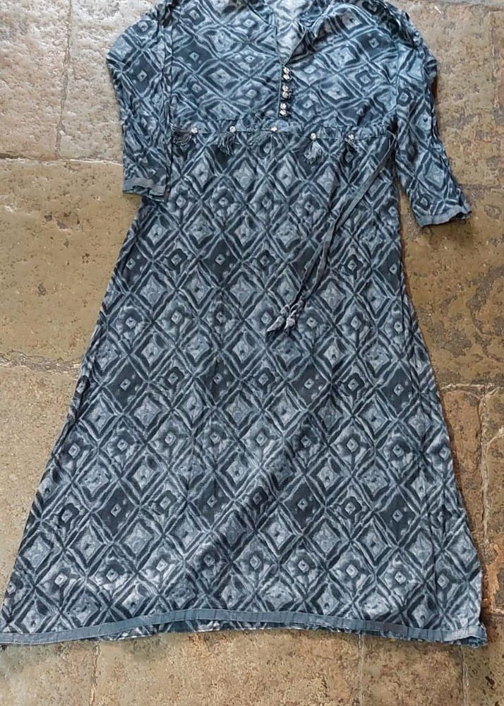 Grey A-line Kurti