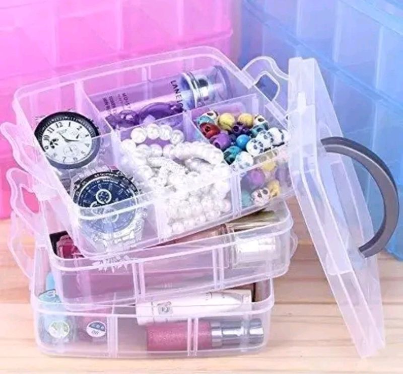 3 Layers 18 Grid Plastic Transparent Storage Box