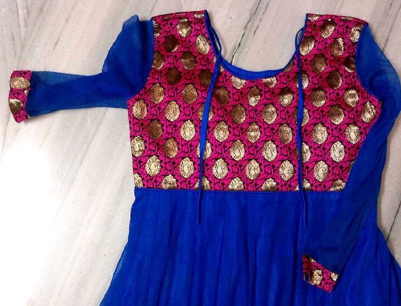 BLUE ANARKALI SET FOR WOMEN