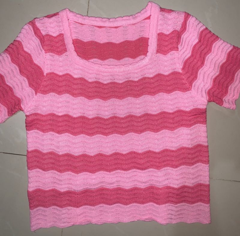 Knit Pink Cute Top