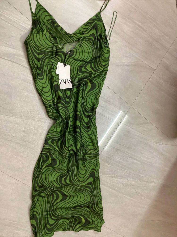 ZARA green midi dress