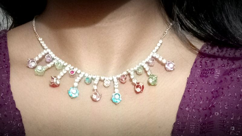 Multicolour Necklace With Earrings