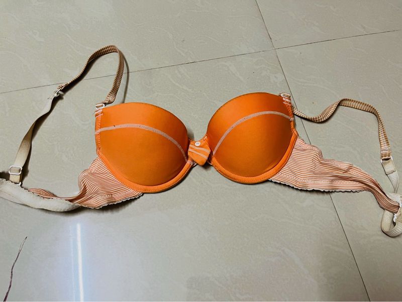 Padded Orange Coloured Bra