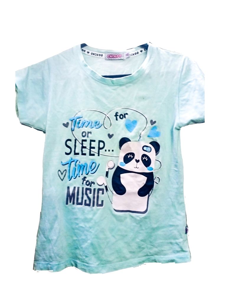 Cute Mint Panda Music T-Shirt - Size Small (30)