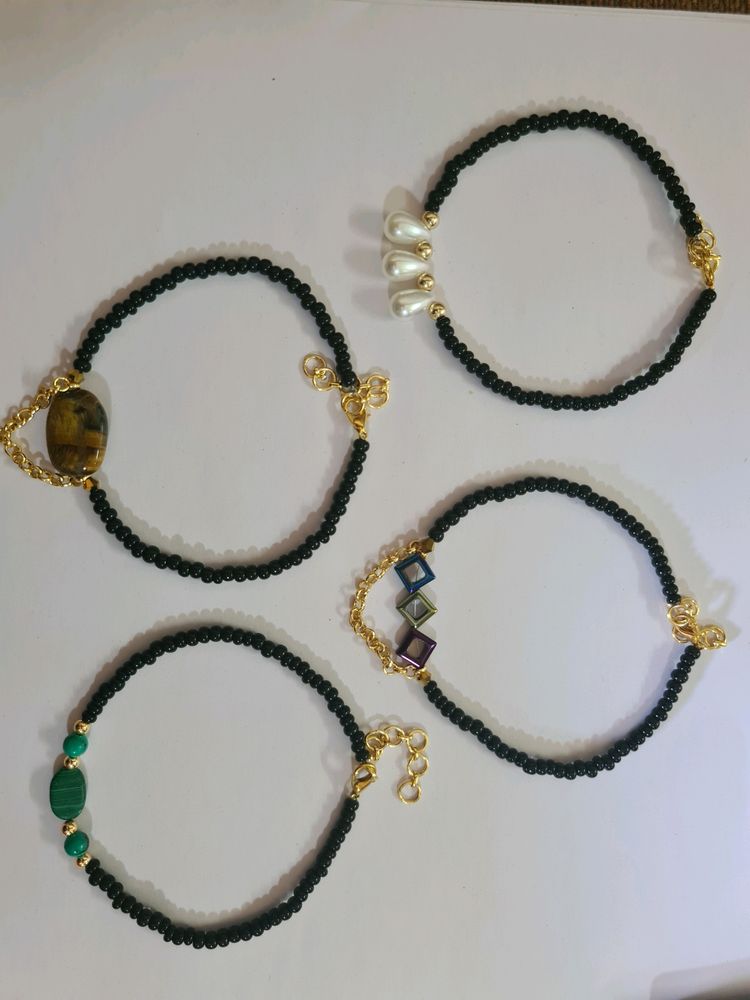 Beautifully Hand Crafted 4 Anklet Combo