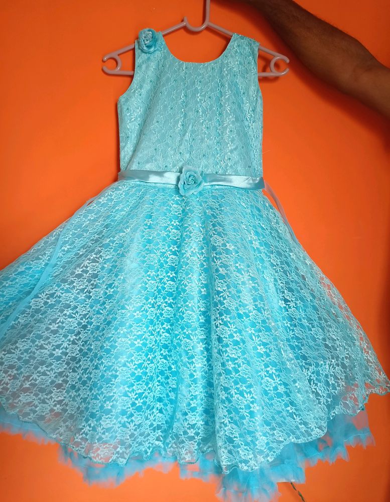 Net Frock, Sky Blue Colour (Used Once)