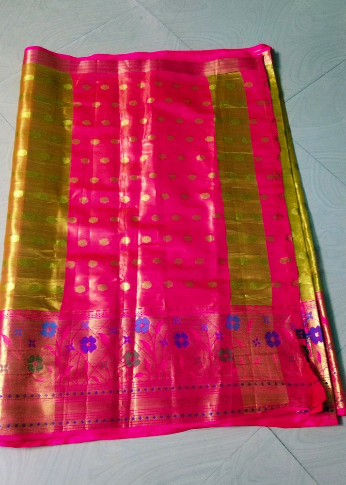 New Trendy Tissue Clothe Big Border Paithani saree