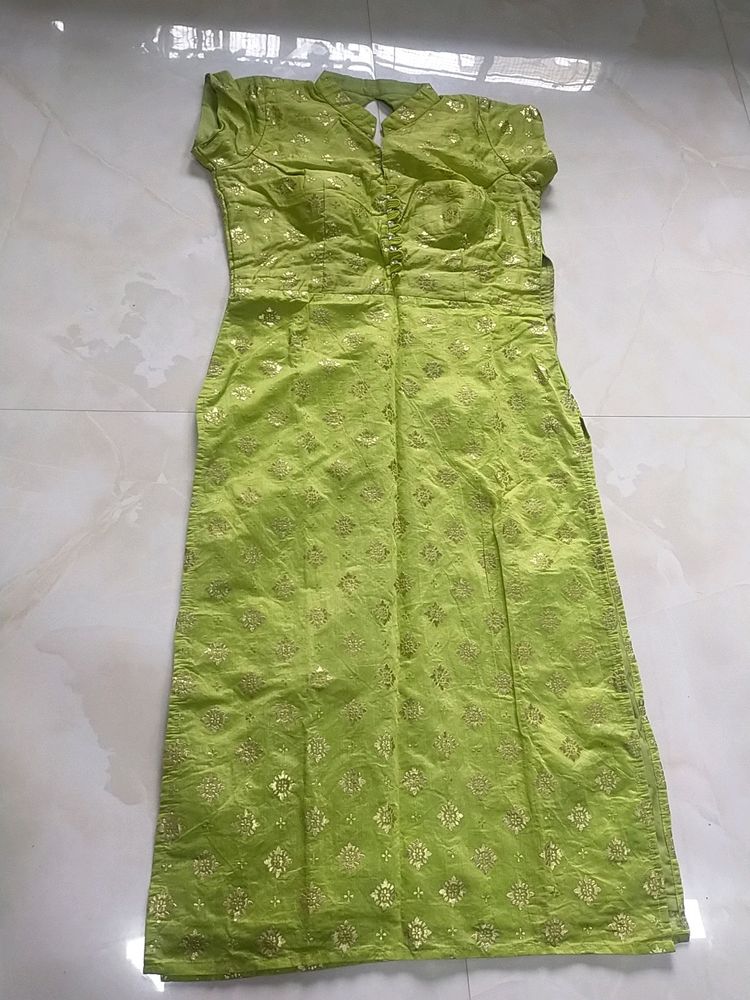 Pista Green Kurta With Palazzo And Dupatta