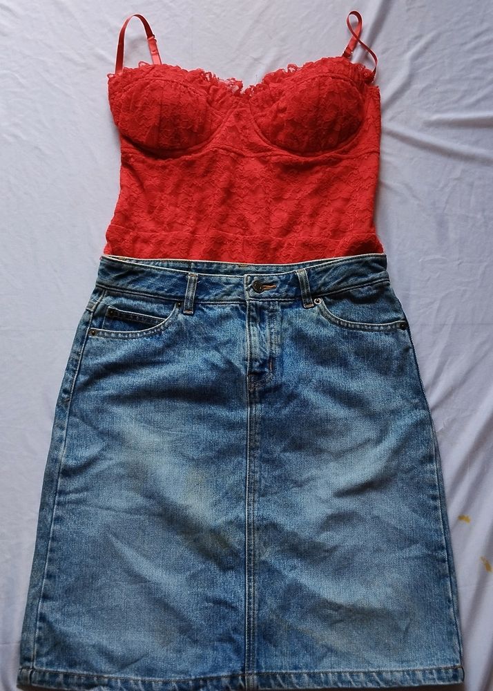 Denim Mini Skirt