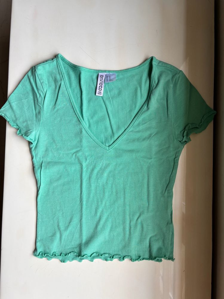 H&M Green V-Neck Top