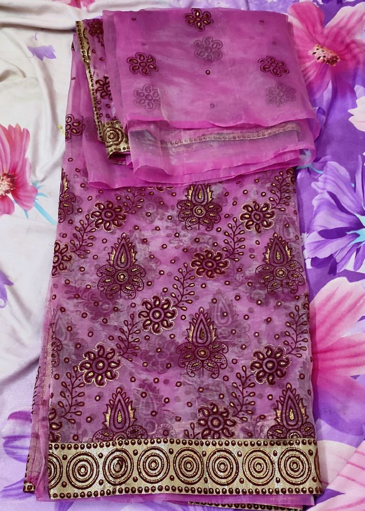 Organza Saree With Printed Design