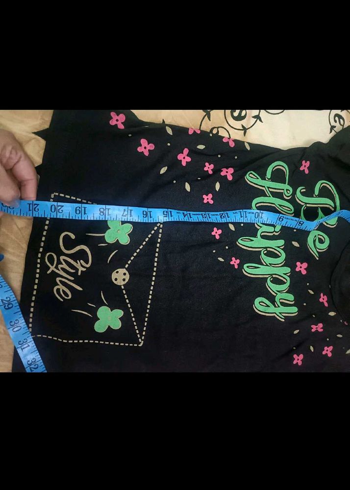 Black T Shirt top For 6-7 Years Old Girl