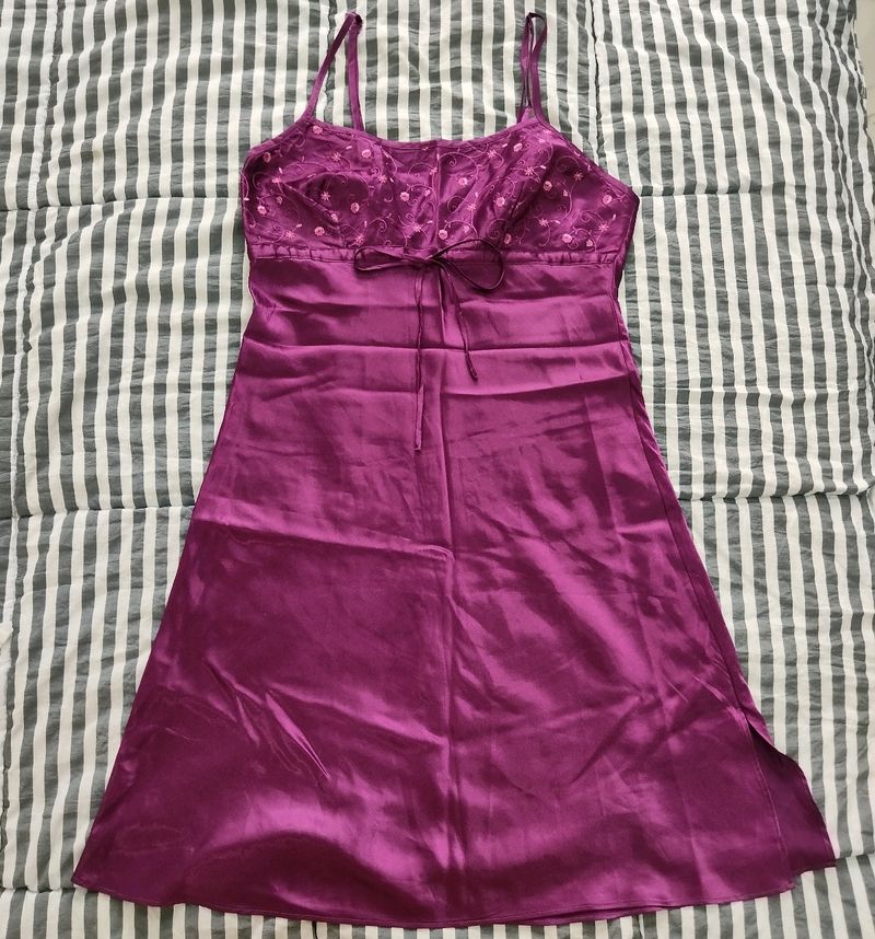 Purple Satin Y2K Slip Dress ❤️