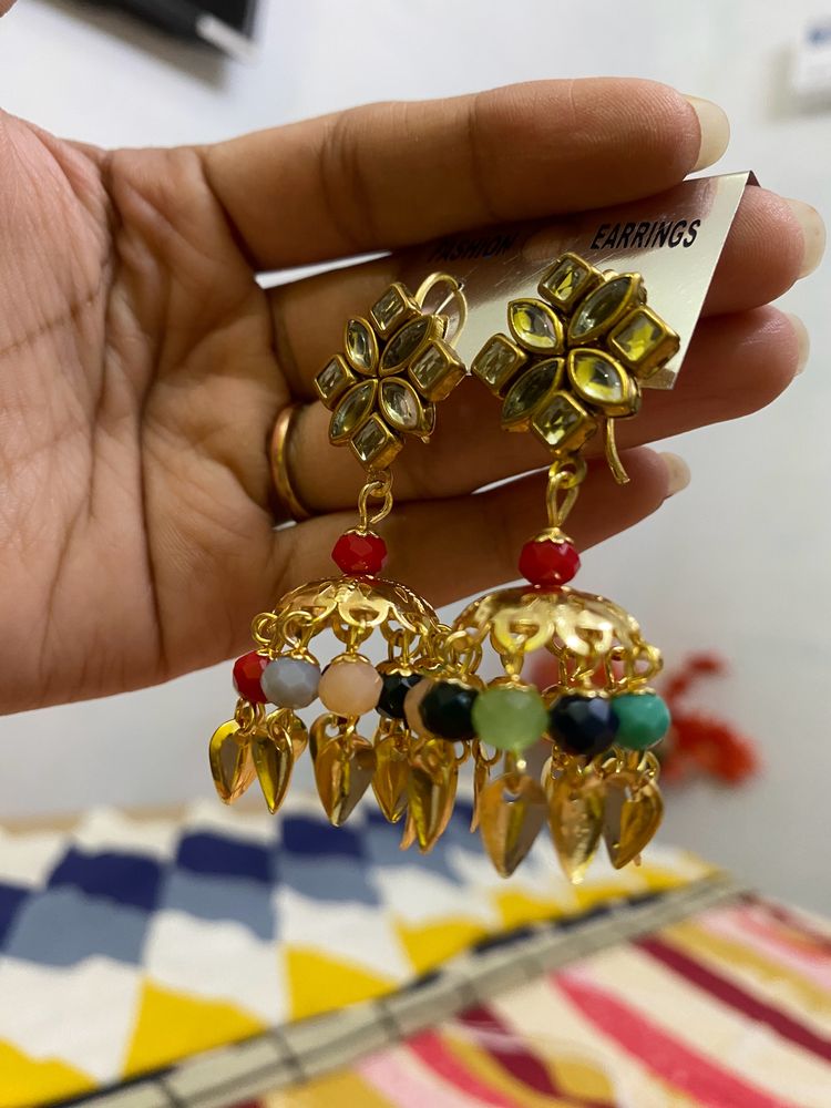 Multi Coloured Jhumka 💕