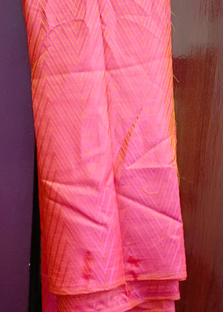 Shinning Dark peach Colour Art silk Saree