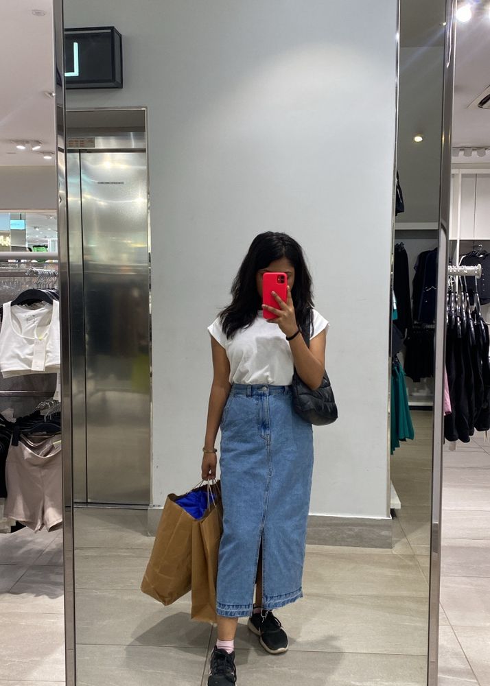 Blue Mid Length  skirt