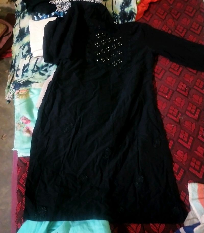 Nee Lenth Black Kurta