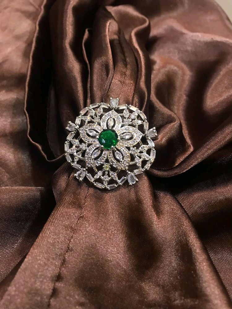 Green AD Cocktail Ring