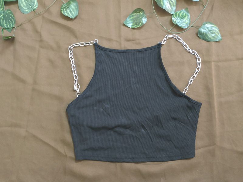 Backless Cami Top With Chain.